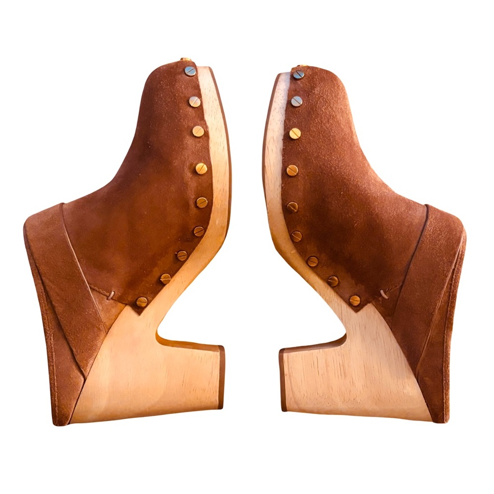 🌰Veronica Beard Dacey Studded Suede Clogs in Pecan, Size 9 - Picture 11 of 11